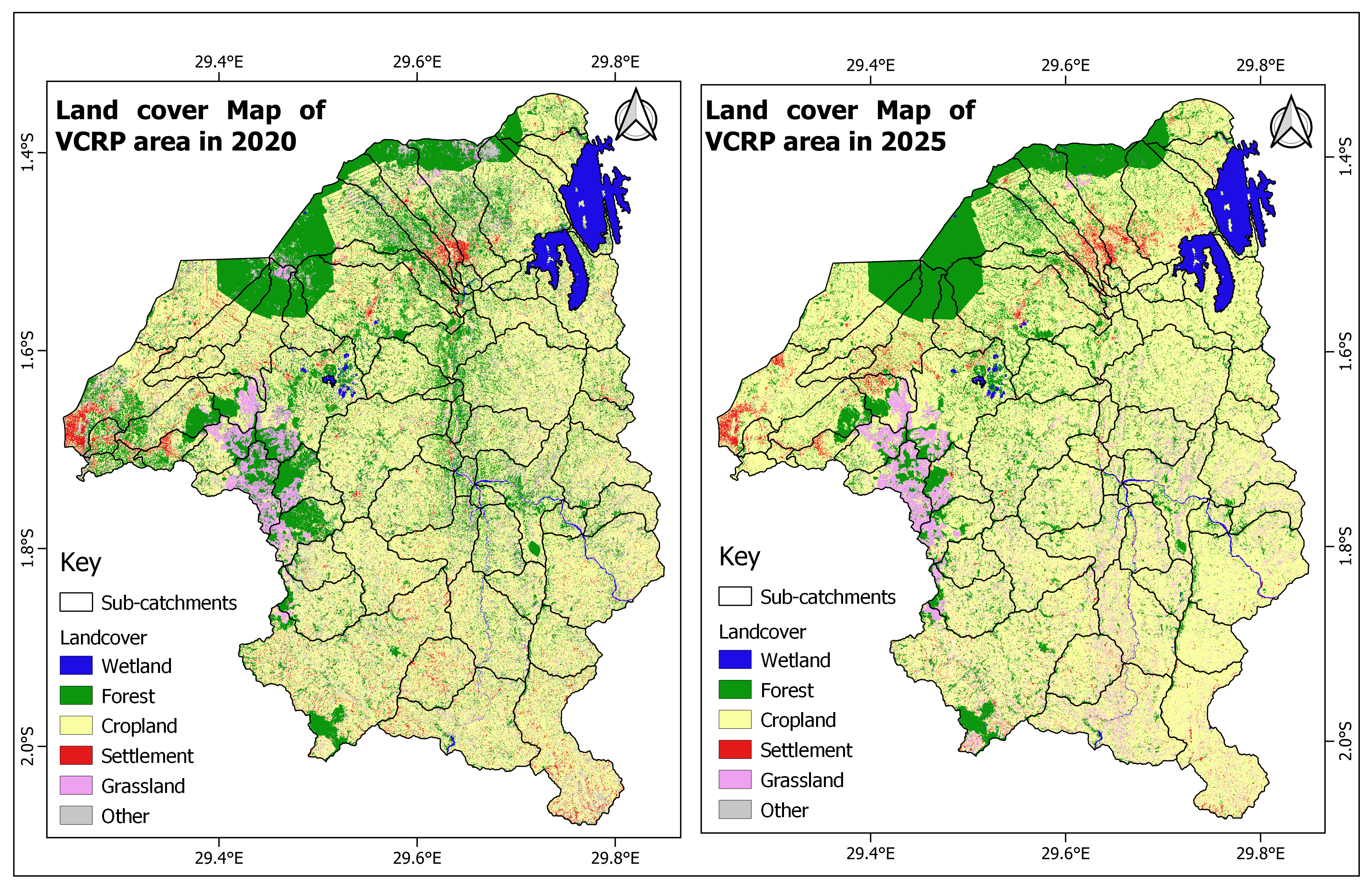 Rwanda land cover classification (2000, 2010, 2020, 2025)