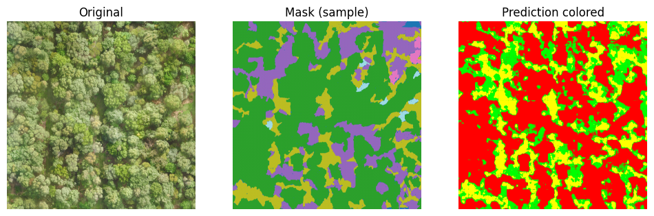 Tree species detection using U-Net (deep learning)